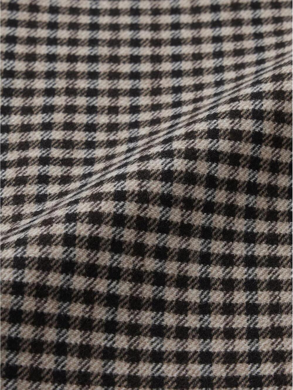 Uniqlo GU COZY MELTON Checked Cape Coat NWT Black Brown XS - Picture 6 of 7